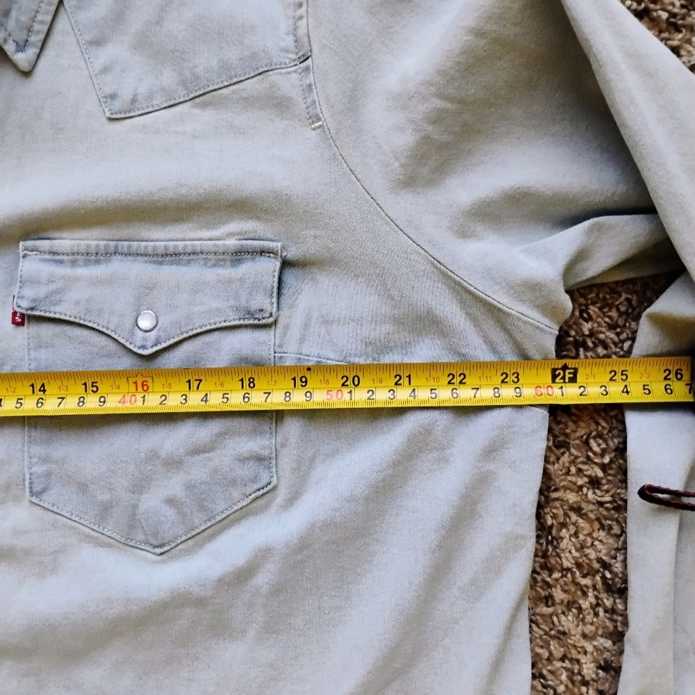 NWT Levi’s Plus Size Western Shirt 1X (14/16) Pearl Snap Denim $59 Retail - Picture 7 of 7